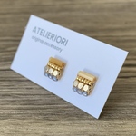 3種のゴールド♦︎レクタングルピアス