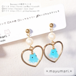 【ライトブルー】推しカラーめんだこちゃん ピアス/イヤリング 