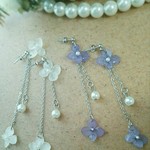 紫陽花プリザーブドフラワーピアス