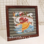  刺繍絵画　スケートをする女の子　（embroidery-box）536-812