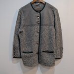 【10%OFF済｜1/19(日)迄】【outlet オーストリア製】ウール　チロルジャケット　ユーロ古着 　チロリアン 　ジャケット　 グレー 　mens Mサイズ ladysLサイズ