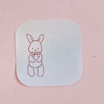 ぬいぐるみのうさぎ　持っているポーズ　スタンプ　【20㎜×30㎜】