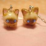 オーダーのお品○にゃんピアス○シャム猫