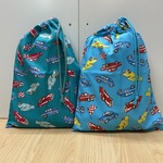 2色から【w30×40cm 片ひも 体操着入れ】エメラルドグリーン 空色 アメ車柄【体操着袋】 体育着袋 給食着袋 お着替え袋 男の子 小学校 幼稚園 保育園 