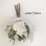 白あじさいのミニブーケ　ドライフラワー　スワッグ　プレゼント　ウエディング　ラッピング対応