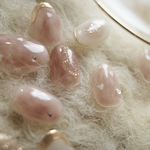 𝐣𝐮𝐢𝐜𝐲 𝐩𝐢𝐧𝐤🍑ﾈｲﾙﾁｯﾌﾟ ニュアンスネイル　大人ネイル　バレンタインネイル　ゴールド　奥行きネイル　キラキラネイル　ハートゴールド　ピンク　冬ネイル　マグネット