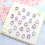 オリジナル新作★桜　ネモフィラ　花びらのパーツ　アセテート　パープル×グレー×ホワイトグラデーション