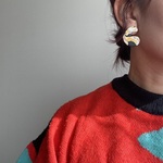 ピアス イヤリング ゴールド ポリマークレイ 上品 パール 大振り