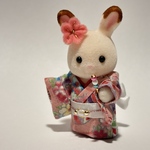  ３点セット⭐︎ 着物、耳飾り、三色団子⭐︎シルバニア赤ちゃんサイズ