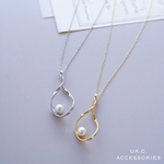 ネックレス ドロップリング パール 金属アレルギー対応 サージカルステンレスチェーン変更可能 シンプル ロングネックレス ゴールド 人気 ギフト プレゼント フォーマル パール ロングネックレス