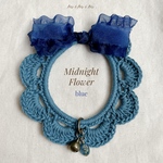 midnight flower* blueレース首輪  [l-168] 本体¥1500/チャーム¥200 / 1.13 MON 21:00〜