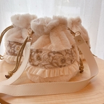 インド刺繍巾着ショルダーバッグ