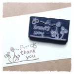 消しゴムはんこ  thank you＊クローバー