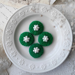 2個＊ パールビジュー付き 糸巻きカボション グリーン デコパーツ レトロ クラシカル import parts IMP-PRT-3612