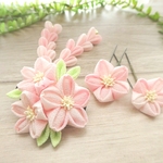 桜 クリップ＆Ｕピンセット　卒業式袴髪飾り・七五三髪飾り・浴衣・ひなまつり・着物・お正月　つまみ細工