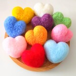 フェルトボール☆ころころハート１０色セット☆