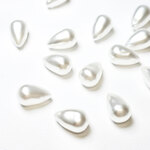 パール ティアドロップ 12.5mm 20個 ◇ しずく ホワイト 光沢 アクリル PP0013WH