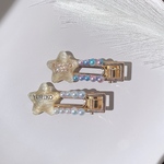 【名入れ】流れ星ヘアクリップ☆パール☆2色☆