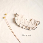 【名入れ刺繍】小さなドット柄のスクエアスタイ コーデュロイ生地  フリル 出産祝い  プチギフト  男の子