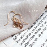 ≪11月誕生石≫インペリアルトパーズの一粒ピアス　14kgf 　イヤリング