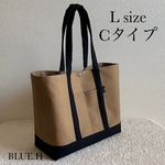 ポケット沢山【帆布トート バッグ】Lサイズ Cタイプ　ショルダーバッグ・A4サイズ対応・マザーズバッグ・通勤バッグ・ビジネスバッグ・8号帆布・軽量・大容量