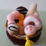 羊毛  フェルト  ドーナツ  置き物
