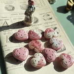 【1コずつ販売】JIRI＊IVANA#czech beads#チェコビーズ　Starry Heart ♡16✖️17㍉　pink irregular  mix/bronze