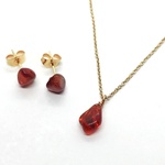 2点セット レッドアンデシン 真紅の雫 セミオーダー ネックレス ピアス