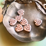 【1コずつ販売】JIRI＊IVANA#czech beads#チェコビーズ　clover🍀heart♡19✖️20㍉ white/copper
