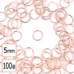 (ss-00604)【サージカルステンレス 316 】丸カン ピンクゴールド 5mm 100個 ハンドメイド 手芸 パーツ 金属アレルギー対策 アクセサリーパーツ 問屋 専門店