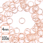 (ss-00602)【サージカルステンレス 316 】丸カン ピンクゴールド 4mm 100個 ハンドメイド 手芸 パーツ 金属アレルギー対策 アクセサリーパーツ 問屋 専門店