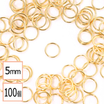 (ss-00008)【サージカルステンレス 316 】 丸カン ゴールド 5mm 100個 ハンドメイド 手芸 パーツ 金属アレルギー対策 アクセサリーパーツ