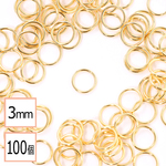 (ss-00554)【サージカルステンレス 316 】 丸カン ゴールド 3mm 100個 ハンドメイド 手芸 パーツ 金属アレルギー対策 アクセサリーパーツ 問屋 専門店