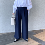 小柄S【ウエストゴム】ゆったり優秀シルエット ワイドパンツ 紺■卒業 入学 フォーマルKMC-753 264442
