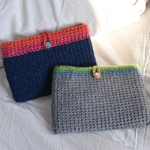 ブックスリーブ 【navy × orange pink】 【gray × blue green】 / ブックポーチ ブックカバー 文庫本サイズ