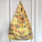 コンパクトになるエコバッグ(大)北欧 イエロー　なみなみ