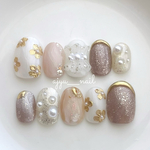 𝐧𝐮𝐚𝐧𝐜𝐞 𓂃◌お花 ネイルチップnail tip 韓国 大人可愛い order nail
