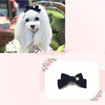 ありすりぼん🎀 黒 ブラック ベルベット リボン バレッタ 犬用 ペット用 犬 猫