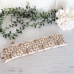 ペンケースサイズ・ファスナーポーチインド刺繍リボンホワイト花