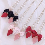 大粒いちごのネックレス🍓サテンリボンver🎀