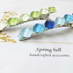 square glasses ヘアクリップ　レジン