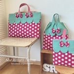 ～strawberry～　ピンクの水玉☆　入園入学3点セット（レッスンバッグ・上履き入れ・お着替え袋）
