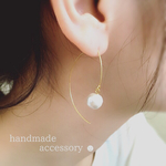 コットンパール ワイヤーピアス