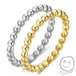ring-003 送料無料 金属アレルギー 対応 ステンレス ミル リング 選べる2カラー【細身 シンプル ドット ステンレスリング】高品質PVD コーティング アレルギーフリー プレゼント