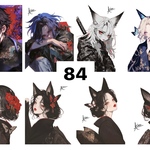 84 ケモ耳 ステッカー sticker コラージュ collage 素材シート achashop