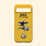 シャチ【Google pixel 7・8a 対応】オルカライトハウスカスタムイエロースマホケースGoogle pixel用