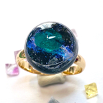 鉱石×銀河玉リング《ダイオプテーズ＋ハックマナイト》