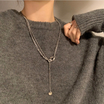 再販𓂃༚⚪︎サージカルステンレス316  ツイストチェーンと細チェーンのネックレス　シルバー