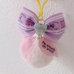 SALE♡ ふわふわファー　リボン　キーホルダー　Fancy  キッズ　ハンドメイド　