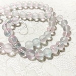 【2連】フロスト　ガラスビーズ　金色の箔付き